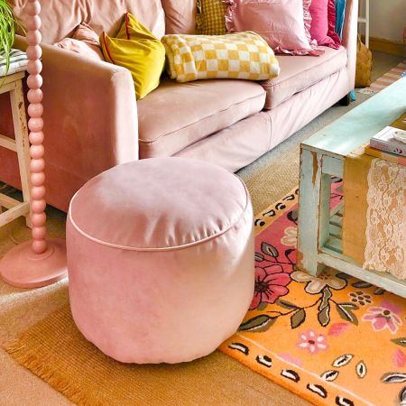 Large Velvet Pouffe Bean Bag
