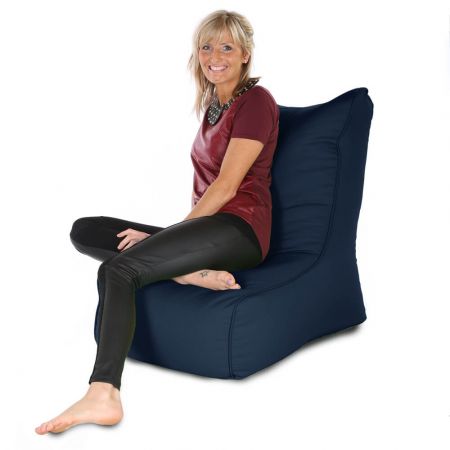 Indoor & Outdoor Comfy Adult Chair Bean Bag - Navy Blue