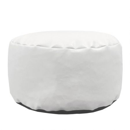Faux Leather Footstool Bean Bag - White
