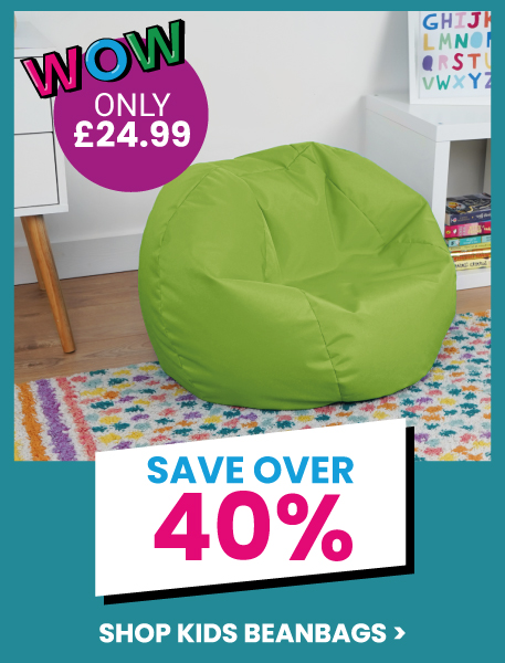 Water resistant kids beanbag, easy clean and machine washable fabric